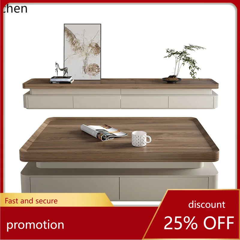 

CZ coffee table TV cabinet combination living room household solid wood tea table modern simple and advanced