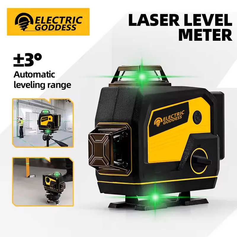 

16-проводной лазерный уровень 4 *360° Вертикальный автоматический уровень Зеленый уровень с функцией Bluetooth аудио уровень батарейный блок