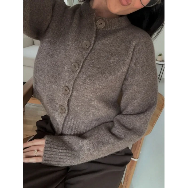 

Loose Knit Cardigan Women's Open Cardigan Spring 2026 Fashion Casual Knitted Sweater Female Comfortable Fit Spring Outerwear