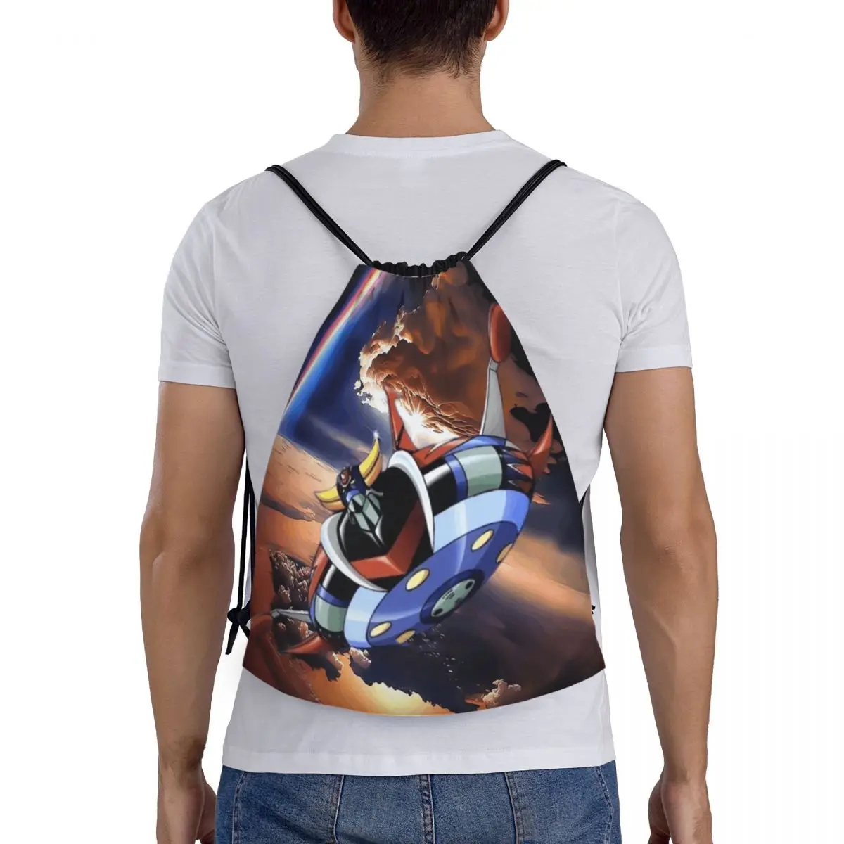 

Goldrake Goldorak Anime Mazinger Z UFO Robot Grendizer Backpacks Casual Drawstring Bundle Pocket Sports Bag Book Bags Man Woman