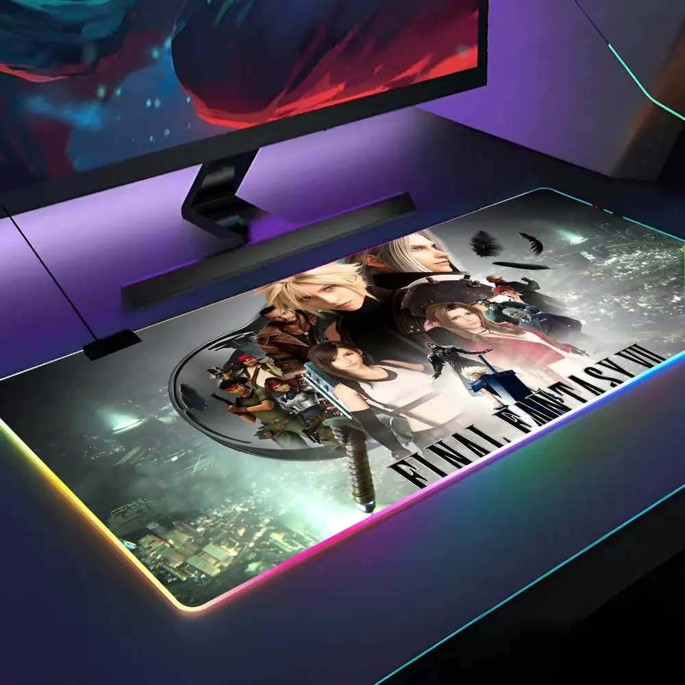 

Коврик для мыши Final Fantasy с RGB подсветкой, коврик для мыши для ноутбука, коврик для мыши для ноутбука, геймера, компьютерный стол, игровые аксессуары