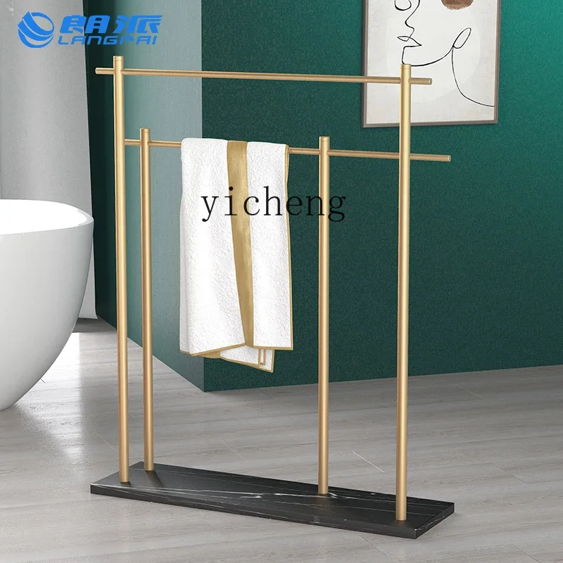 

TQH marble bathroom floor-to-ceiling bathtub side towel rack towel rack removable bathroom rack