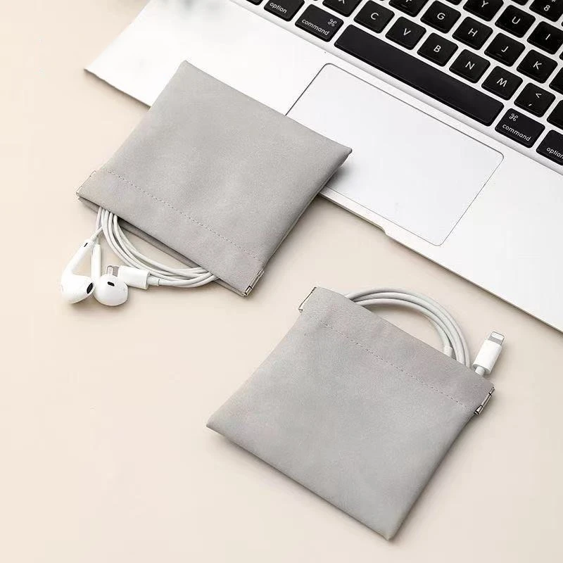 Portable PU Earphones Storage Bag Leather Coin Purse Bag Accessories Memory Card  Mini Key Pouch Female Lipstick Storage Bag