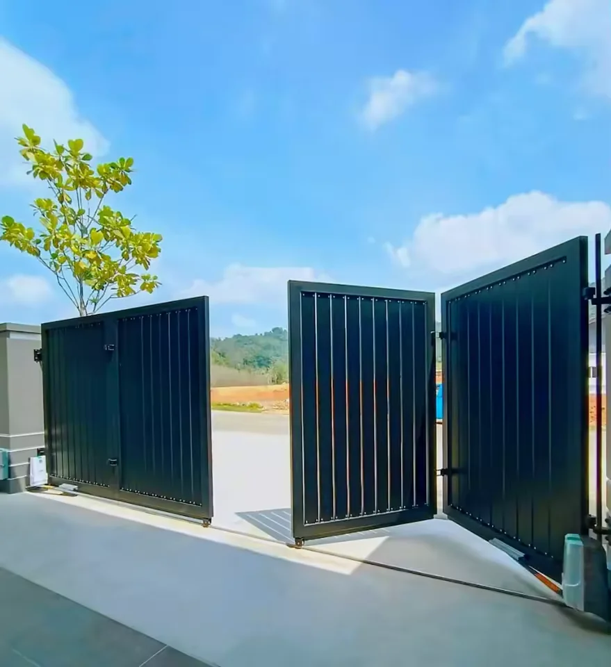 Modern Motorized Metal Folding Main Gates High Quality House Automatic Aluminium Bifold Driveway Gate for Home Villapromote sale