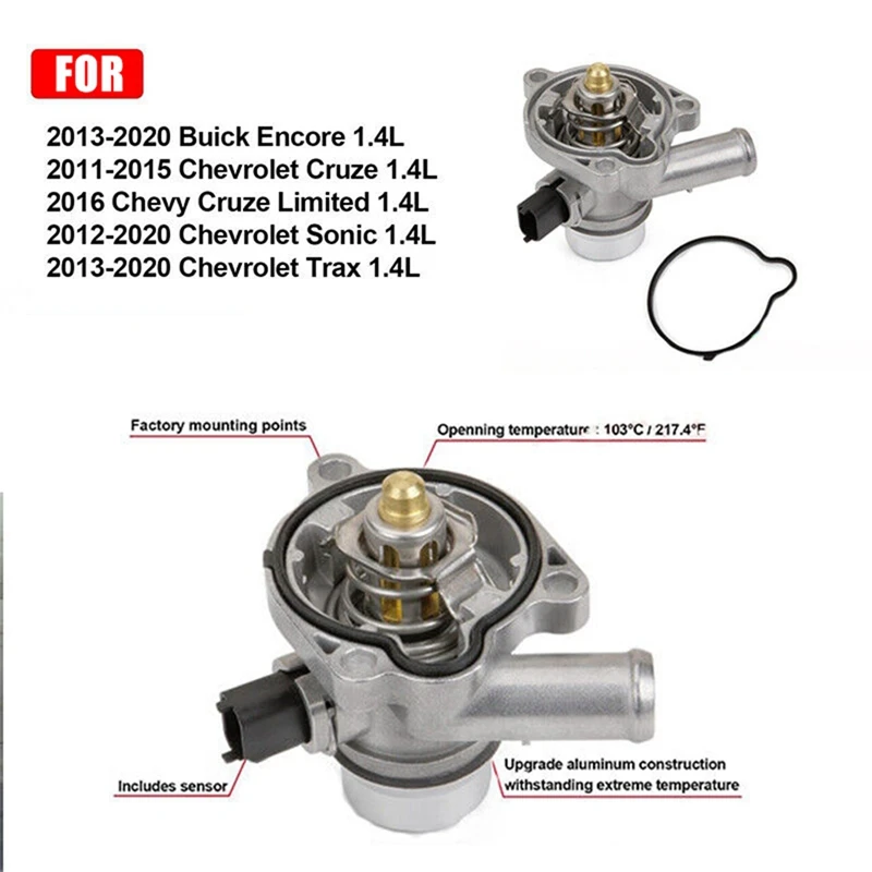 Ensemble de Thermostat de Refroidissement de Voiture avec Capteur, pour oral y Cruze Sonic Trax 1.4L 902-808 55593034 55579010