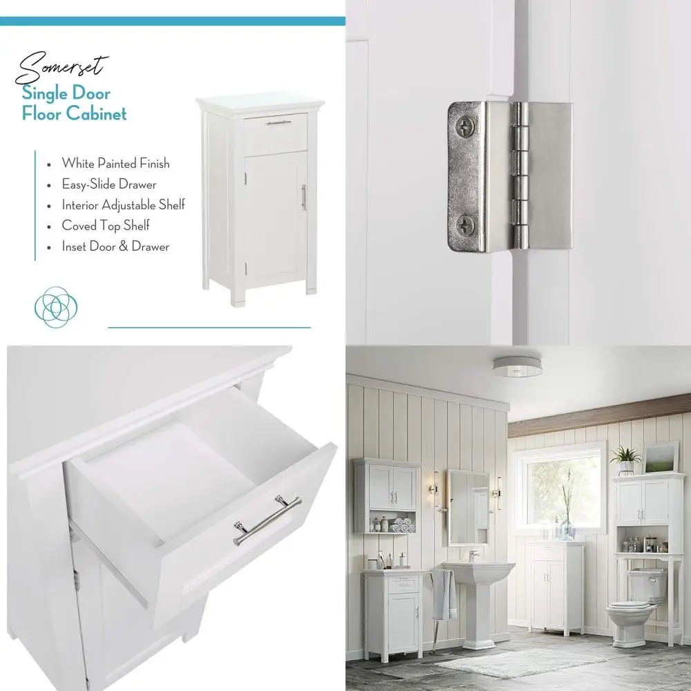

Single Door Storage Cabinet, White