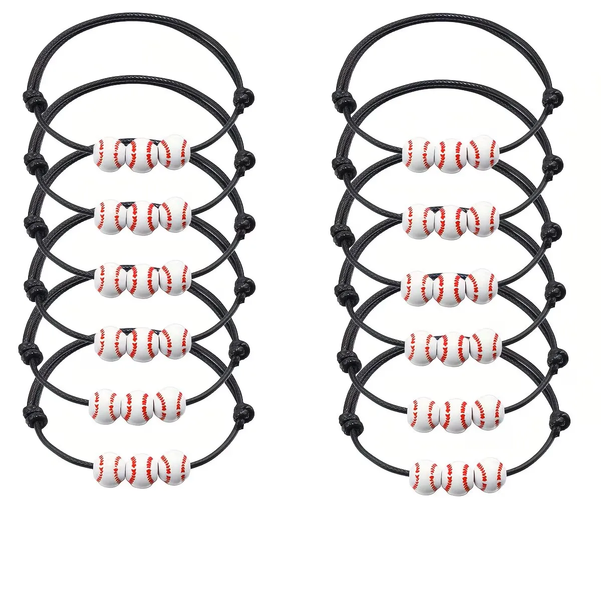 Faveurs de fête sur le thème du baseball : 10 bracelets sportifs ajustables pour enfants, cadeaux d'équipe d'anniversaire, fournitures de fête de softball