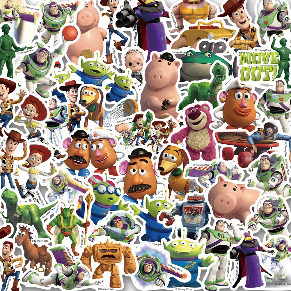 10/30/50pcs Adesivos do Filme Disney Toy Story Buzz Lightyear, Decalques de Desenhos Animados para Malas, Telefones, Computadores, Pacote de Adesivos para Crianças
