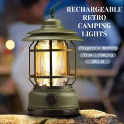 Retro Horse Lantern Rechargeable Multi Functional Outdoor Camping Light LED Outdoor Lighting Portable Light