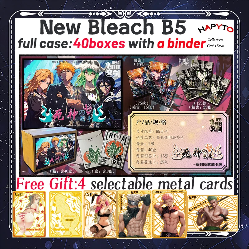 

New Japanese Anime Bleach B5 Size Collection Boards Booster Box Thousand-year Blood War Board Tcg Game Card Toys Kids Gift