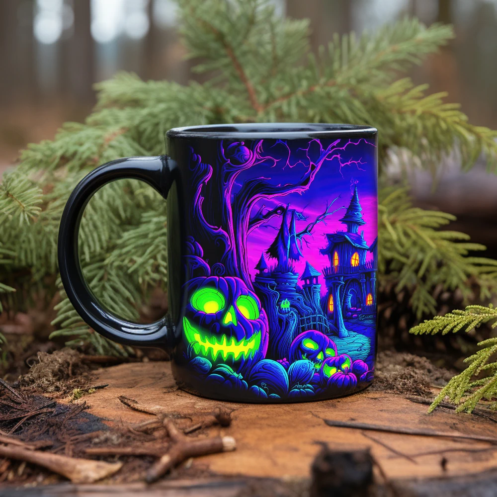 A little Black cat Mug Halloween Theme Ceramic Mug home beer mug University dormitory drinking water cup image 6
