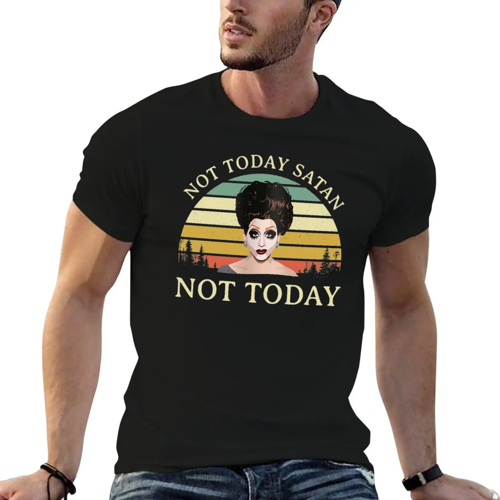 

Not Today Satan Not Today Vintage T-Shirt t shirt personalised t shirts for man graphic vintage cotton t shirts man 100% T-shirt