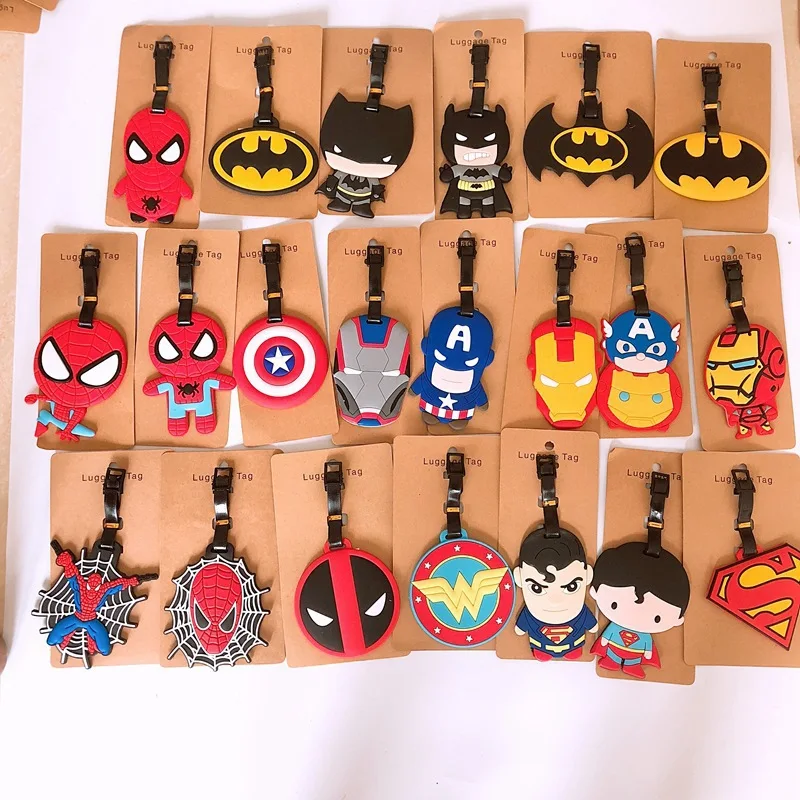 Marvel Anime Spiderman Captain AMERICA Travel Accessories Luggage Tag Suitcase ID Addres Holder Baggage Boarding Tag Label