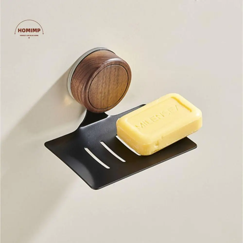 

1/2pcs Suction Cup Self-draining Soap Box Punch-free Wall Hanging Bathroom Soap Dish Drying Rack Plastic Sponge Container Basin