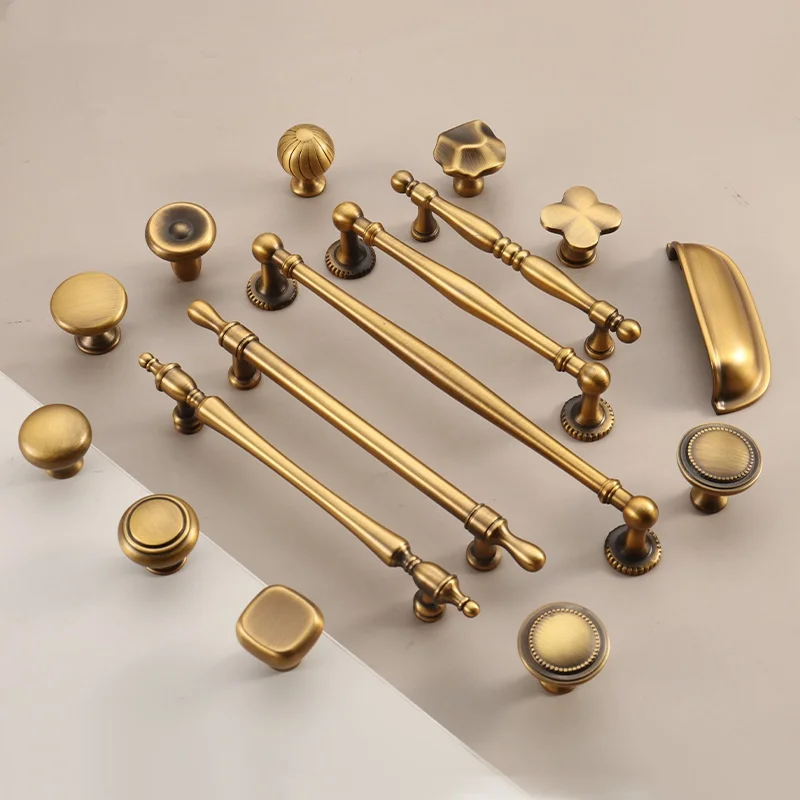 France Bronze Kitchen Cabinet Pull Wardrobe Dresser Door Pull Kitchen Accessories Antique Drawer Knobs And Handles For Furniture