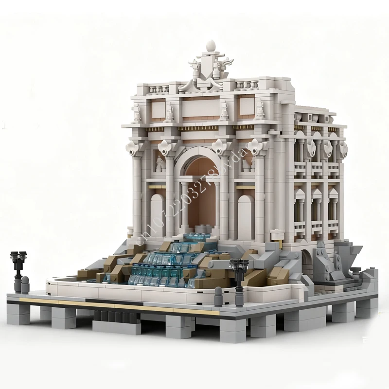 

1977 шт. фонтан Trevi Riviera Extension MOC креативная модель с видом на улицу, строительные блоки, архитектура, сделай сам, образовательная модель, игрушки