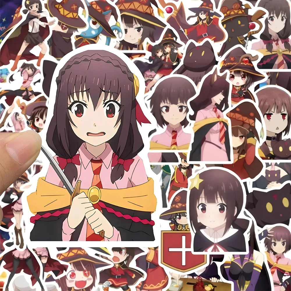 10/30/50pcs Anime KonoSuba: God\'s Blessing on This Wonderful World Stickers Cute Megumin Cartoon Decals for Phone Laptop Luggage