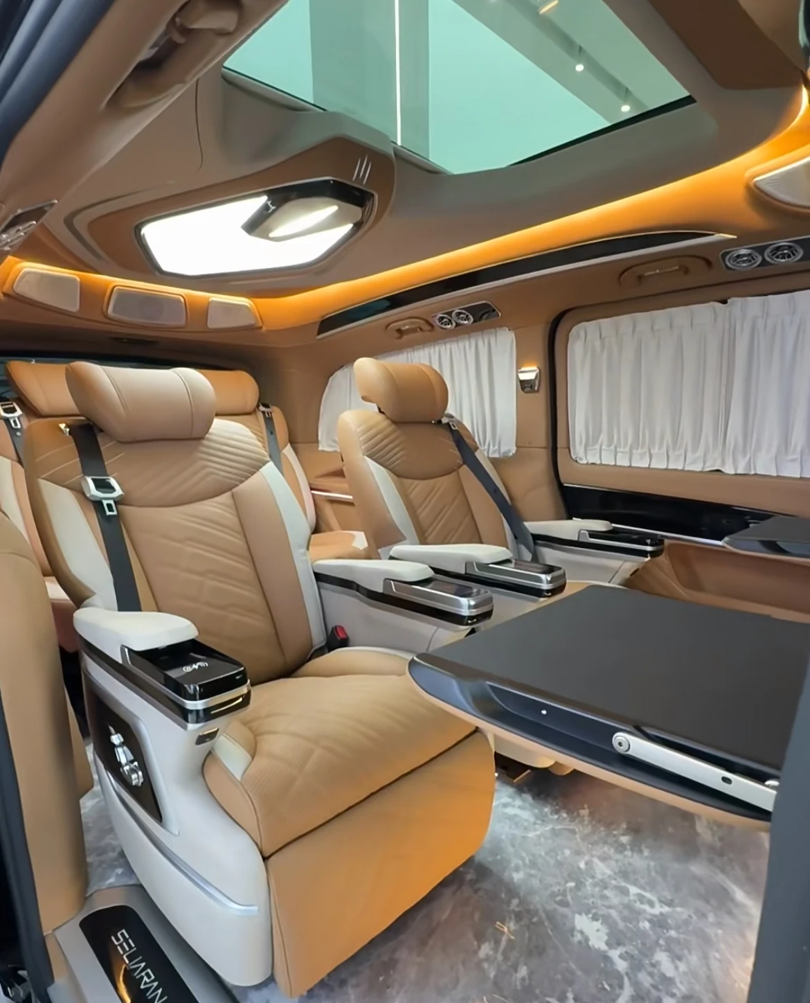 

Новый продукт launch2025ToyotaS Hiace Van Alphard Роскошное электрическое VIP-автокресло Аэро-массажная вентиляция Новый интерьер Модифицированный PU L