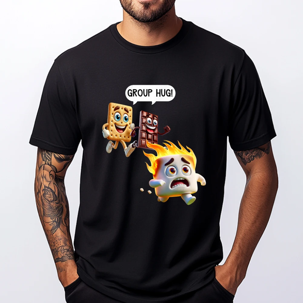 

Funny T Shirts For Men Smores Camping Roasting Outdoor Women Fashion T Shirt Men Casual Everyday Tshirt Party