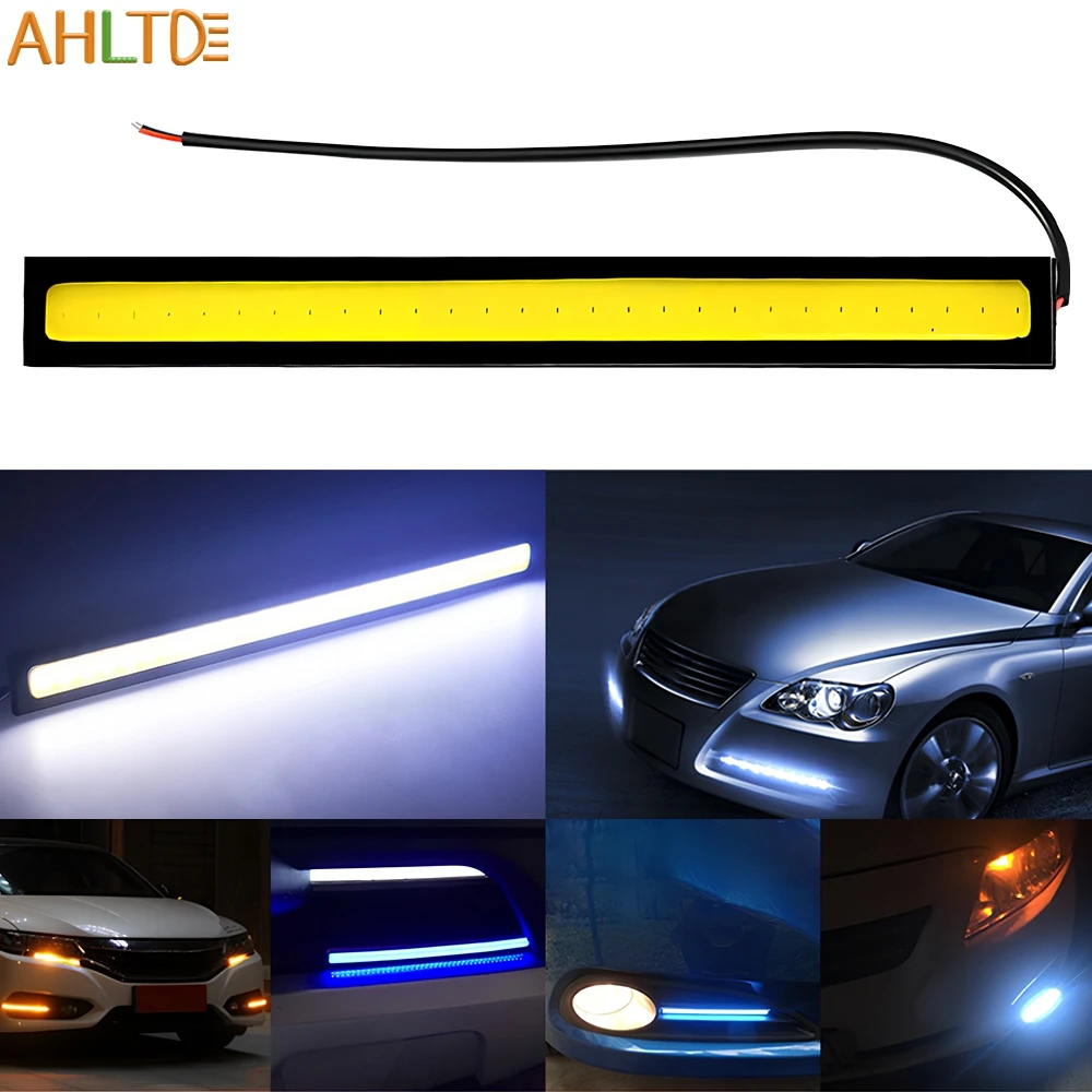1pcs Cob Led Daytime Running Light Auto Styling 17cm/14cm Ultra Bright 8000k Waterproof Drl Car Fog Signal Lamp for Vehicles 12v