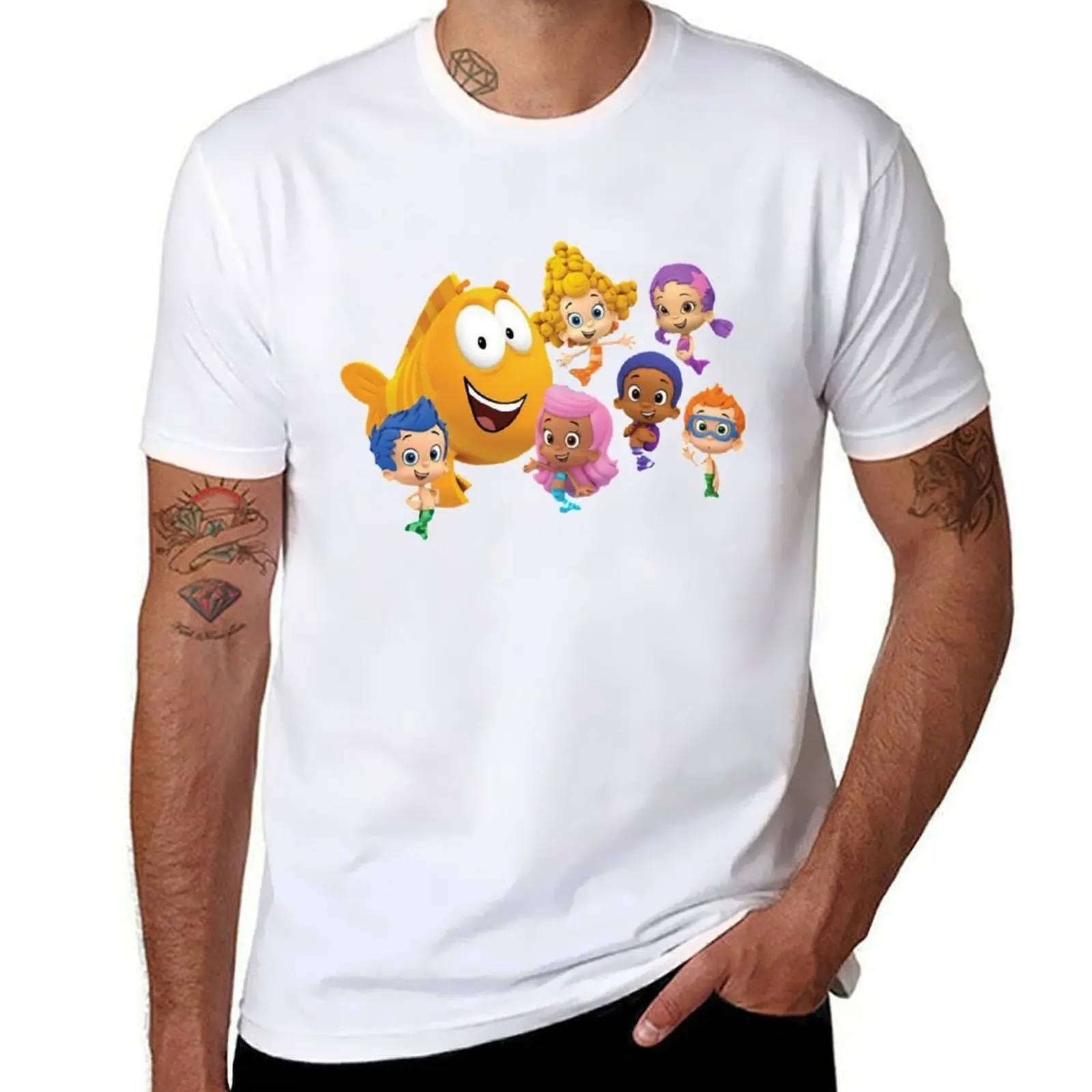 

Day Gift Happy Cartoon Bubble Guppies Christmas T-Shirt graphic t shirts for man man t shirt summer T-Shirt