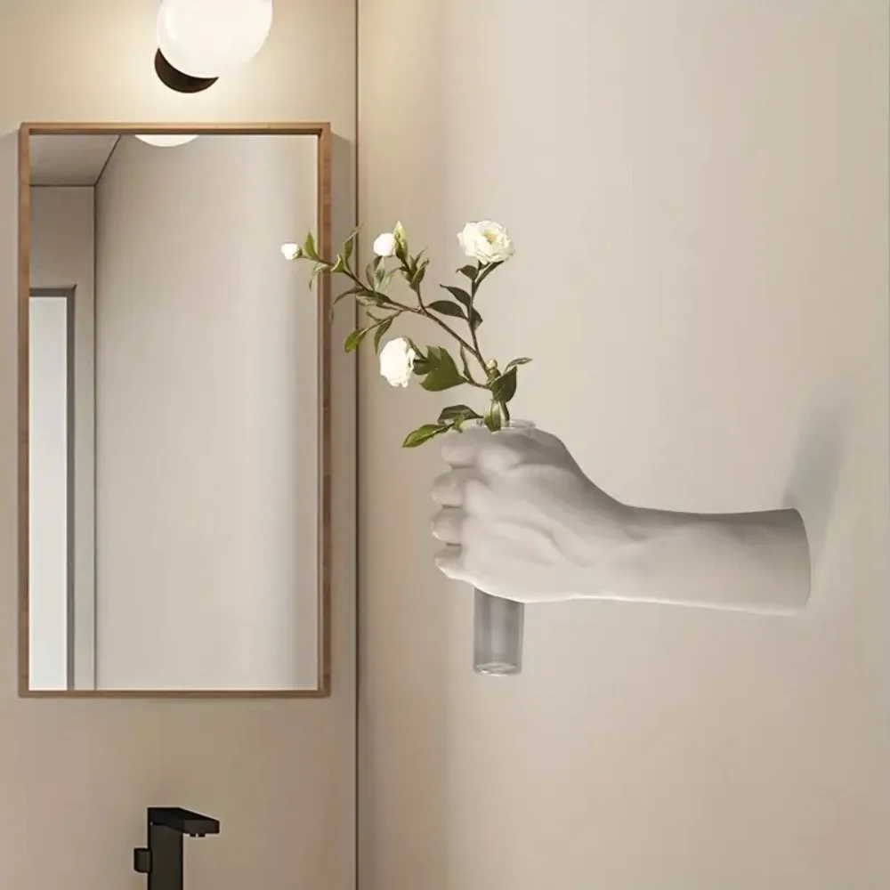 Simulationen Hand Blume Wand Vase Dekorative Blumen Harz Wand Vase Vase Kunst Raum Dekoration Dekorative Vasen Hause