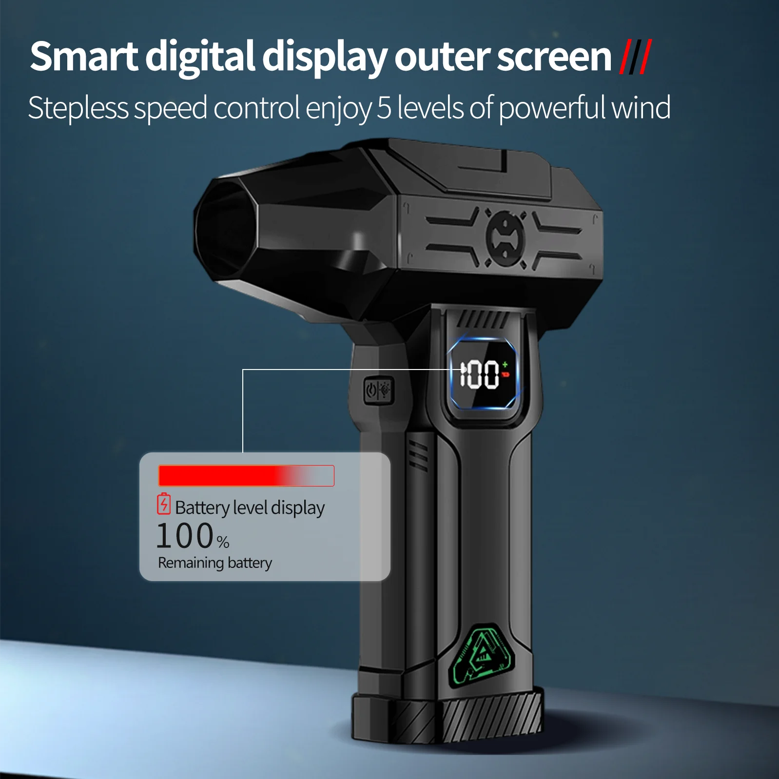 Leistungsstarkes Luftgebläse, bürstenloser Turboventilator, 300 W, tragbarer Hochgeschwindigkeitsventilator, 8000 mAh, wiederaufladbar, 68 m/s Wind-Typ-C-Lade-Campingventilator