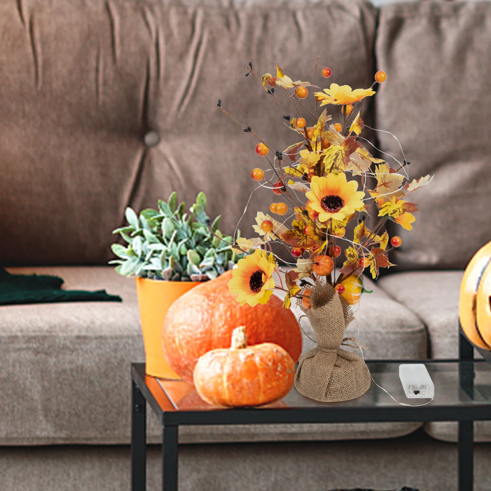 

Maple Tree Lights Luminous Thanksgiving Led Small Lighted Autumn Decorations Fall for Home