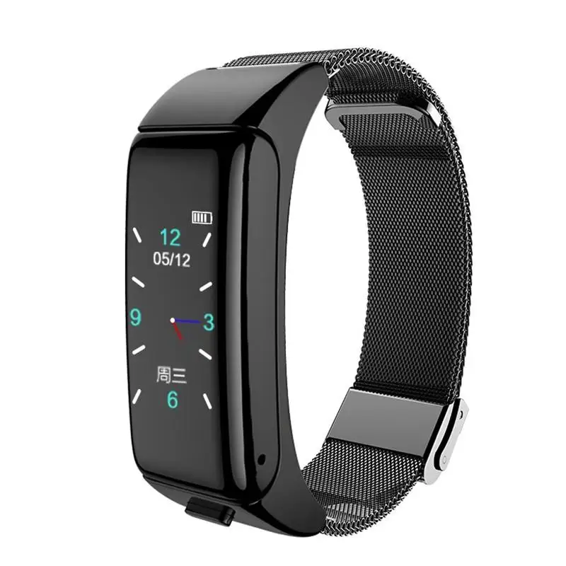 Nuevas pulseras inteligentes 2 en 1 con auriculares Bluetooth, pulsera de Fitness, llamadas de voz, Monitor de ritmo cardíaco, reloj inteligente para hombres