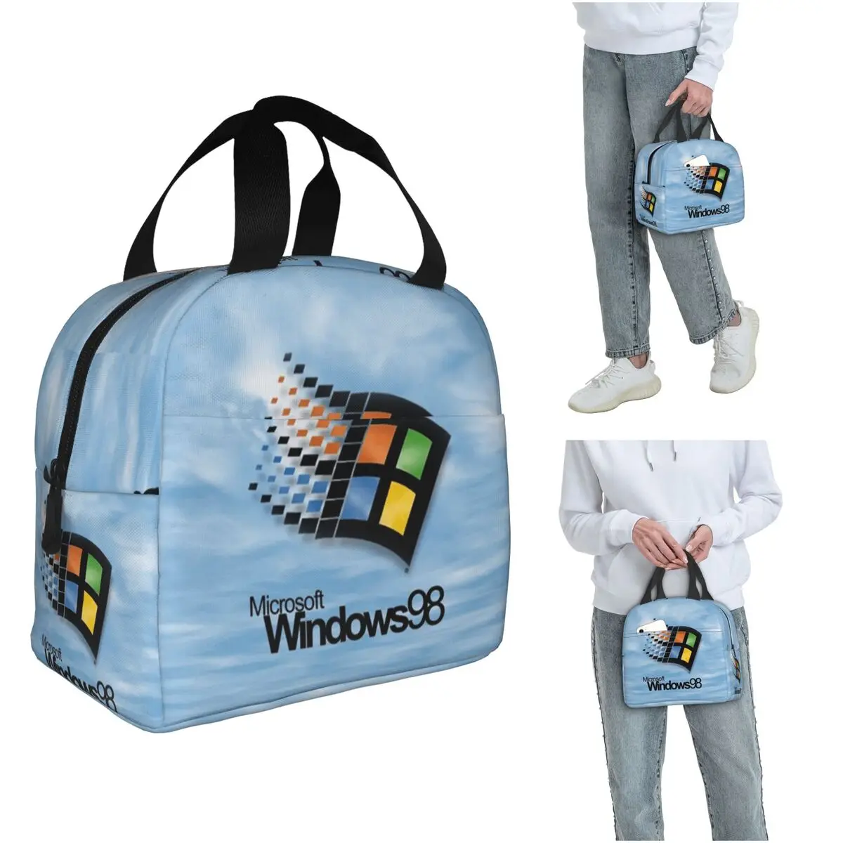 

Windows 98 Start Screen Insulated Lunch Bag for Women Children Leakproof Food Boxes Thermal Lunch Box Tote