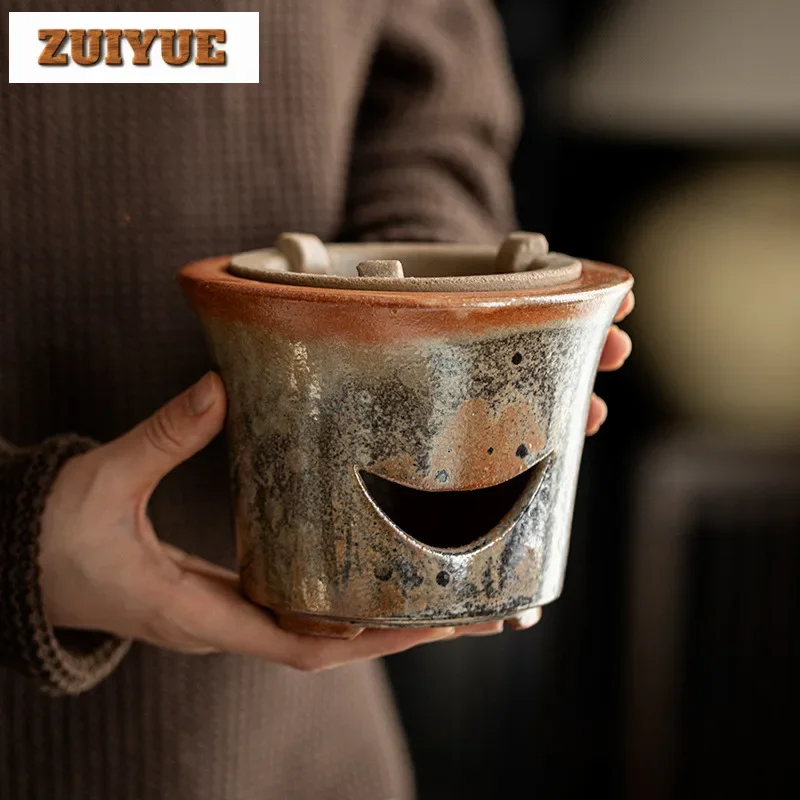 

Japanese Wood-fired Porcelain Carbon Stove Kiln Change Ink Rough Pottery Alcohol Stove Outdoor Tea Making Fire Furnace Teaware