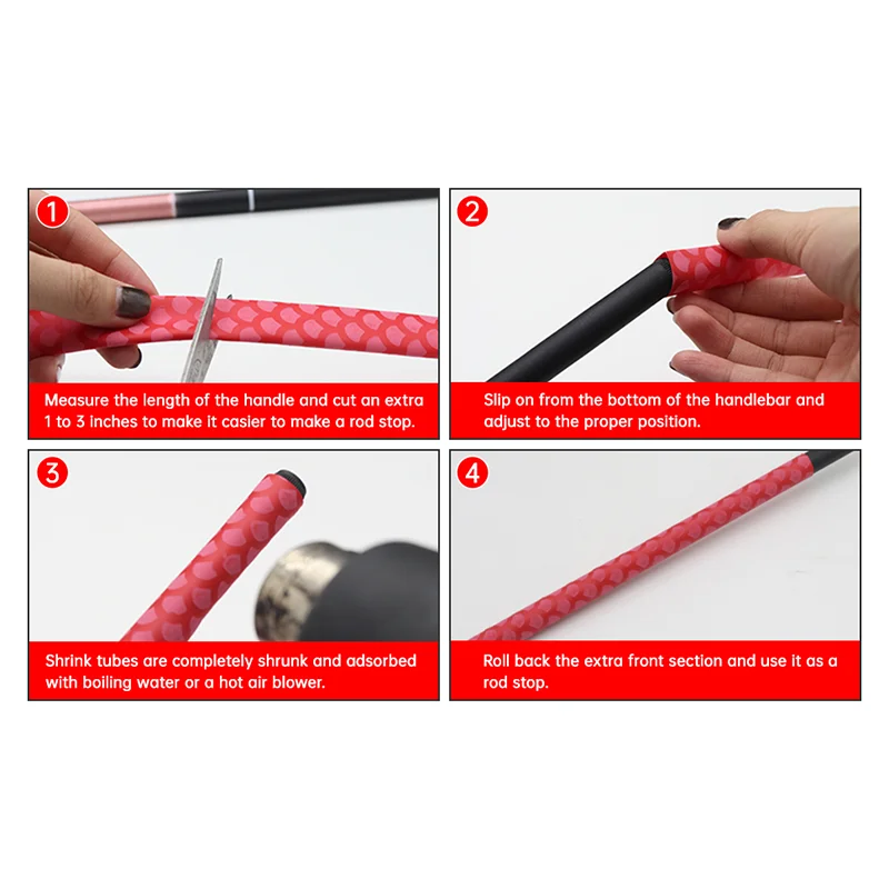 15/18/20/22/25/28/30/35/40/45 มม.สีเขียวกันลื่นท่อหดความร้อนจักรยานจับป้องกันการลื่นไถลเบ็ดตกปลาห่อตัวป้องกันกันน้ำ