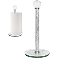 Crystal Paper Towel Holder Stand Countertop Toilet Tissue Roll Holders with Bling Heavy Base Home Decor for Kitchen Bathroom