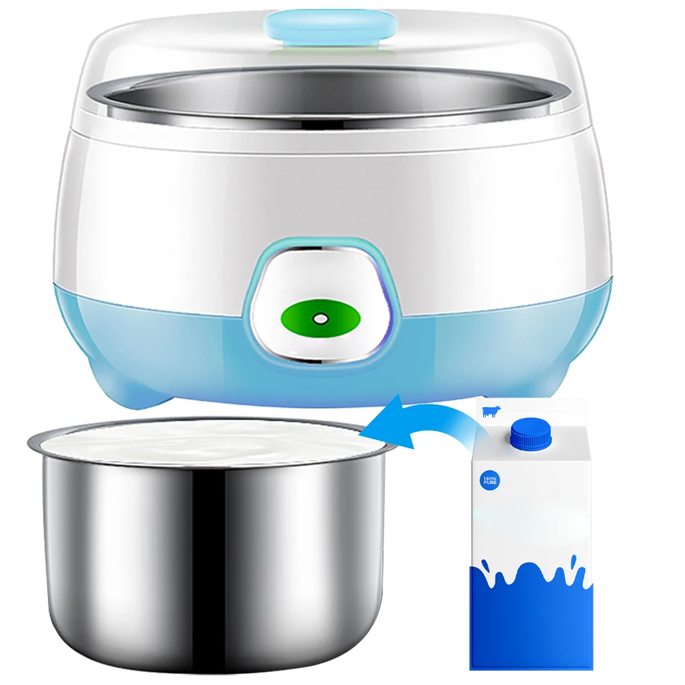 1L Electric Mini Yogurt Maker Multifunctional Natto Fermenting Machine Stainless Steel for Yogurt Greek Yogurt Cheese Natto