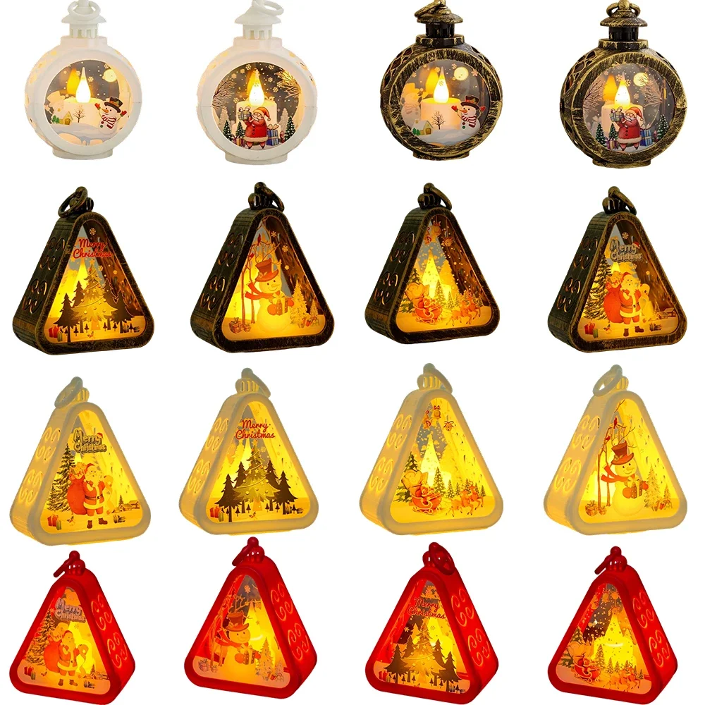 레트로 핸드 헬드 랜턴 할로윈 크리스마스 빛나는 장식 파티 장식 축제 선물 가족 친구 Weihnachten 크리스마스