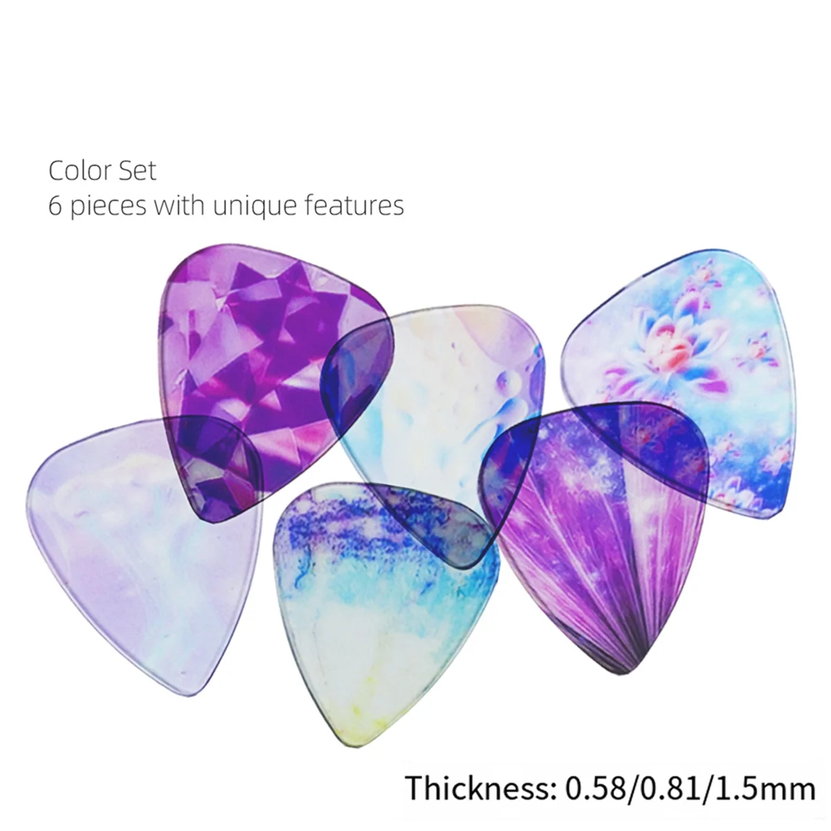 Pick Transparan A71P, Pick Gitar, Gitar Rakyat, Pick Transparan Warna yang Dipersonalisasi D
