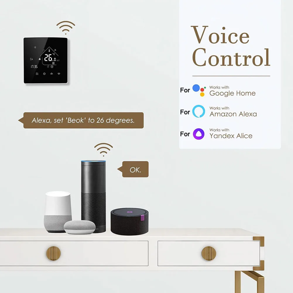 Boiler Control Heating Thermostat Programmable Schedule 5 1 1 Programmable App Remote Control Child Lock Energy Saving Mode