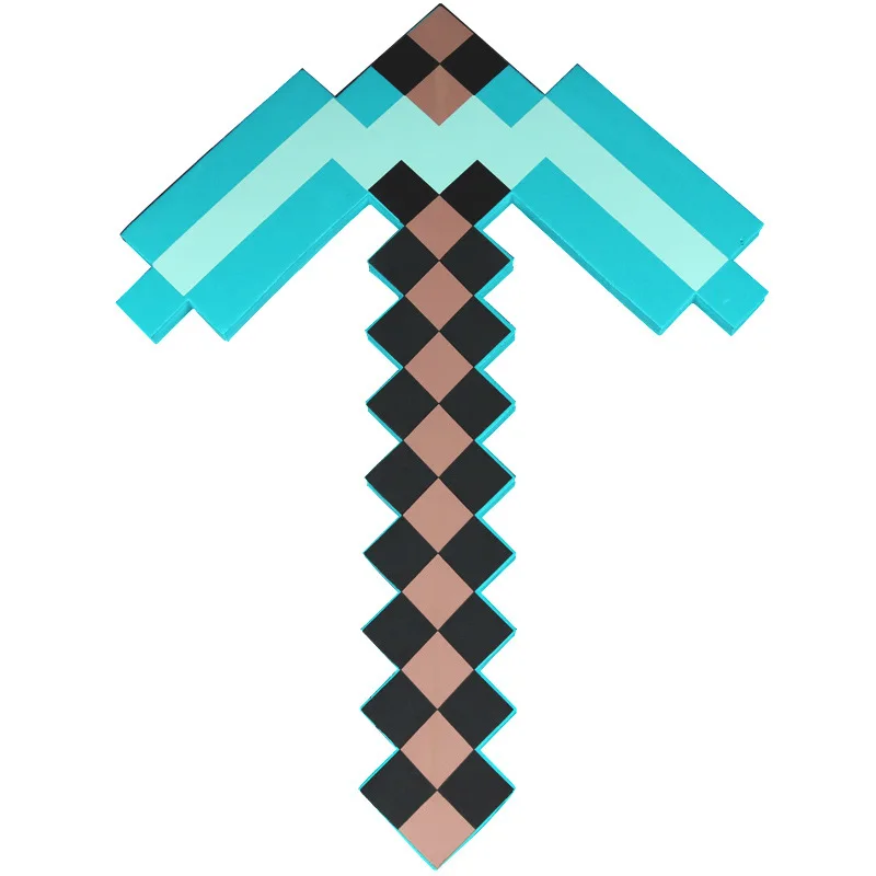 Game minecraft Design Blue Diamond Sword My world Soft EVA Foam Toy steve Sword ax Kids Lovely Toys For Children cosplay gift