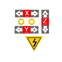 1PC Caution Sign  Engraving Machine Safety Sign PVC Label X/Y/Z Axis Sticker 1325 Signage CNC Switch Emergency Stop Paste