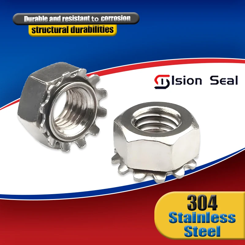 M3 M4 M5 M6 M8 K Nut 304 Stainless Steel Lock Kep Multi-Gear Hexagon Nuts K Type Multi tooth Anti loosening