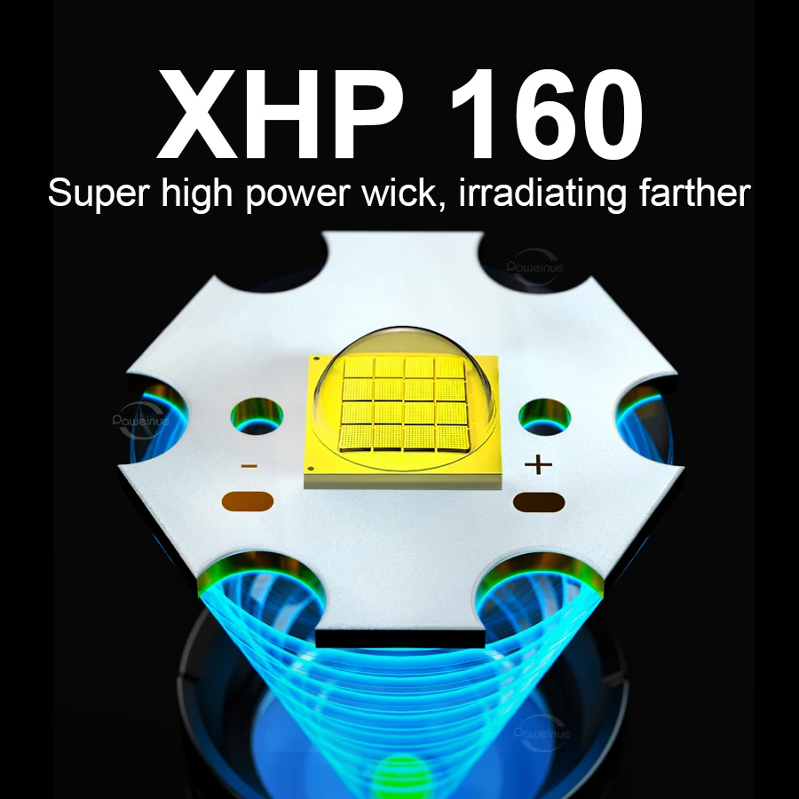 XHP160 عالية الطاقة مصباح ليد جيب السوبر مشرق الشعلة USB قابلة للشحن التكبير مشاعل مصابيح التخييم في الهواء الطلق الفوانيس التكتيكية