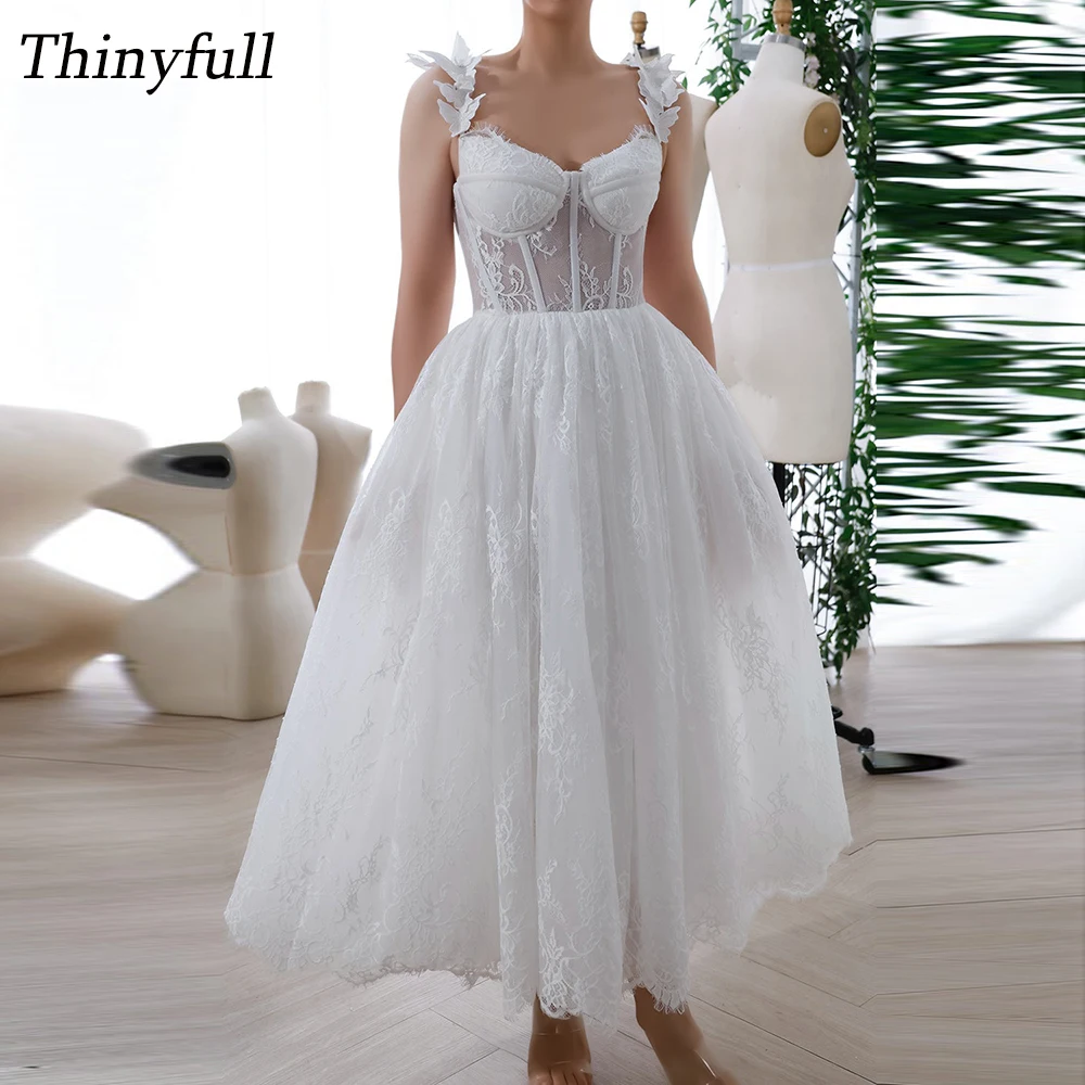 

Thinyfull A-line Lace Prom Dresses Sweetheart Sleeveless Butterfly Evening Party Dress Long Formal Occasion Gowns Customized