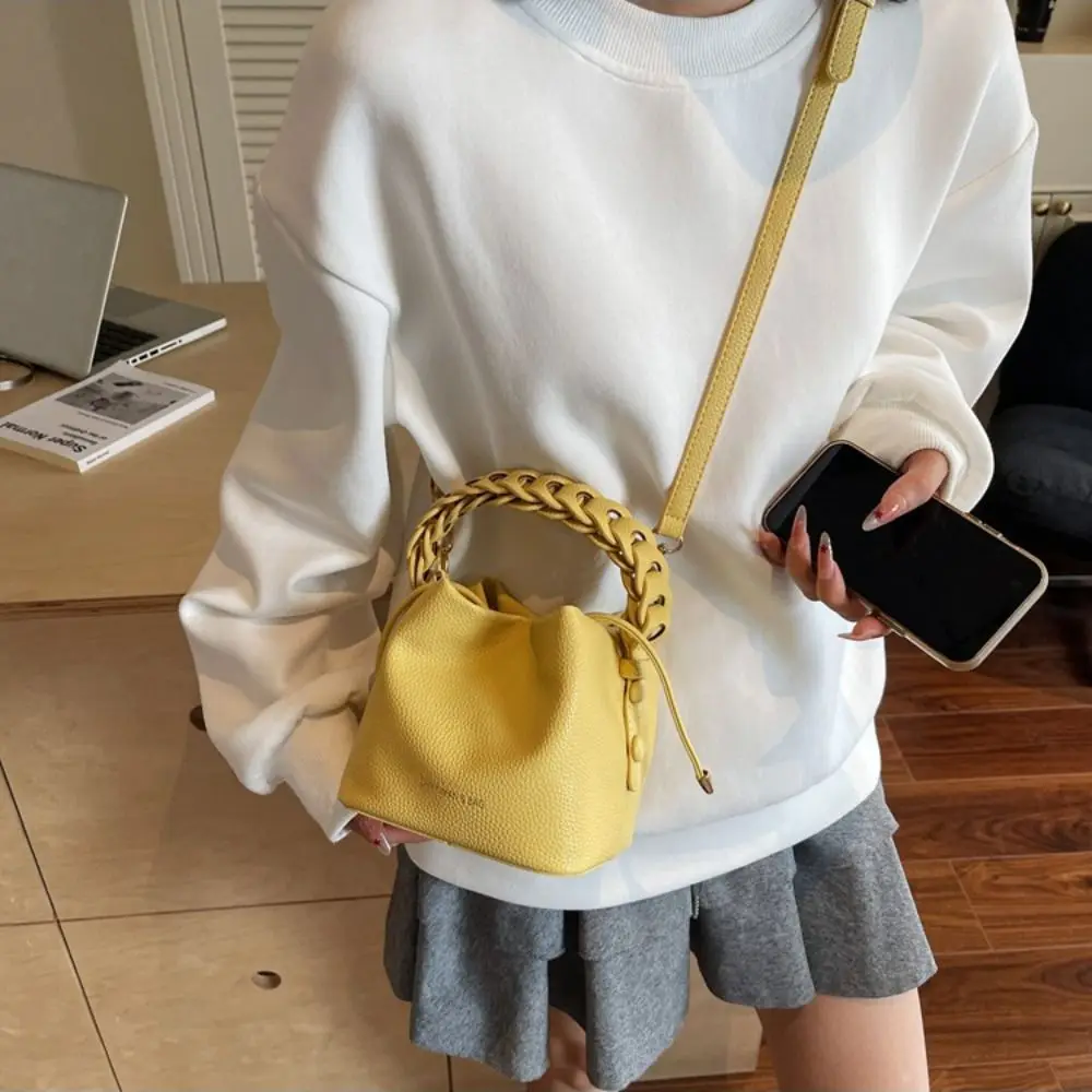 

Стильный кошелек из искусственной кожи, женская сумка на плечо, универсальная минималистичная сумка через плечо, модная прочная сумка-ведро для вечеринки