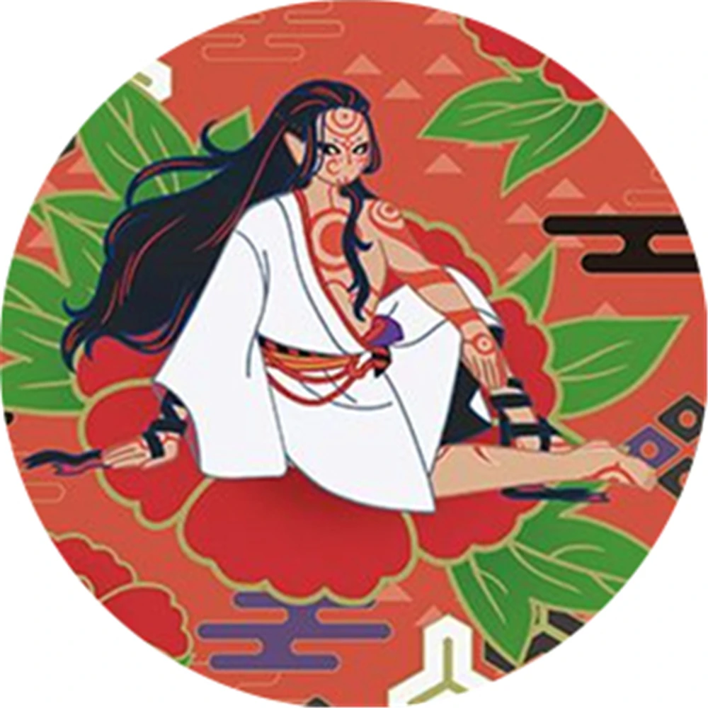 58mm Anime Mononoke‌ Medicine Seller Shino‌ Kuki Zashiki-warashi‌ Cosplay COSTUME Badge Pin SPTE Tinplate Brooch﻿ Prop Xmas Gilf view 3