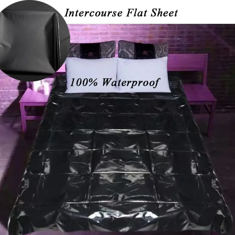 100% Waterproof PVC Couple Game Waterproof Bed Sexy Sheet  PU Bed Sheet Oil Resistant SPA Mattress Thick Bed Plastic Leather