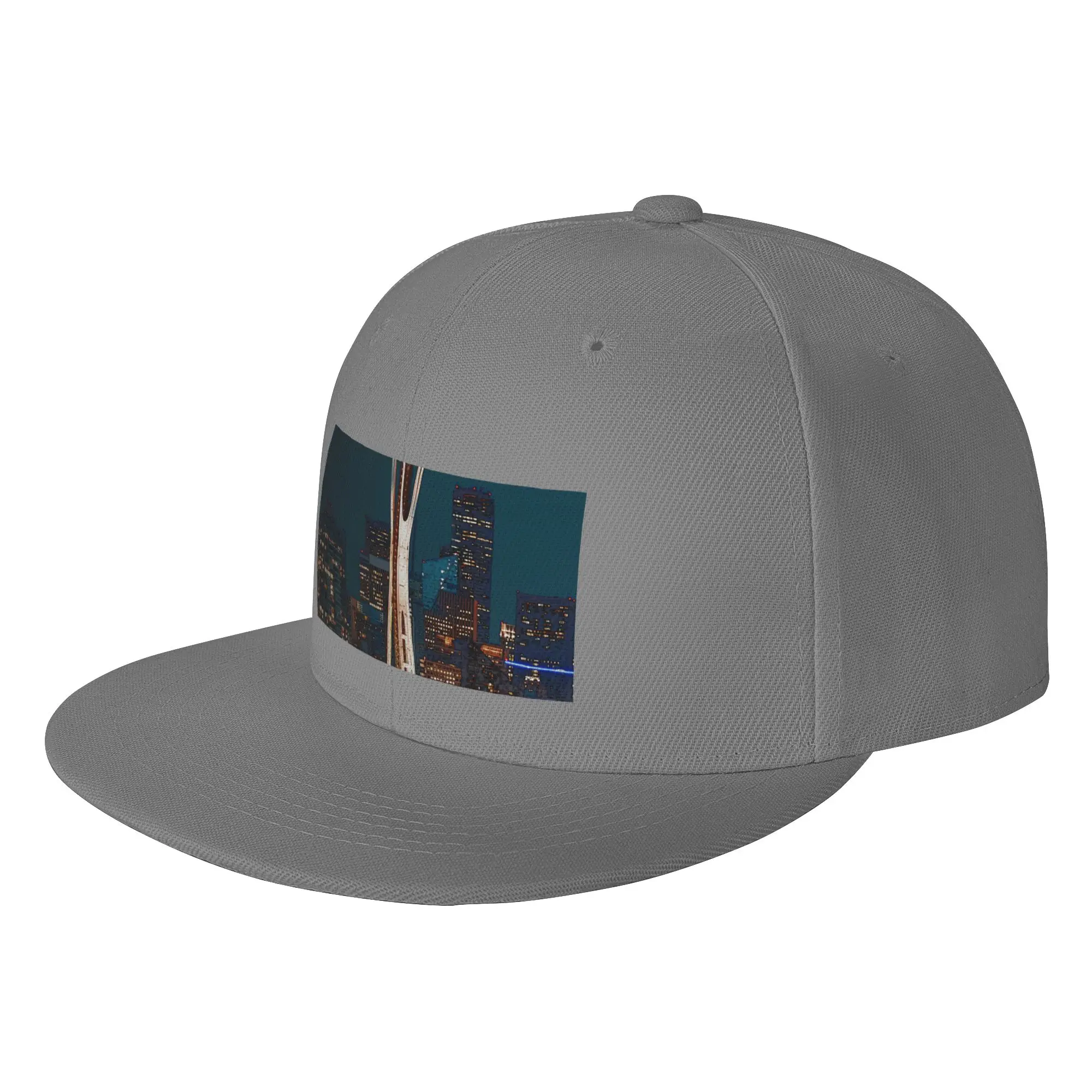 Fashion Seattle USA City Flat Brim Sun Hat  Workwear Style Sun Caps