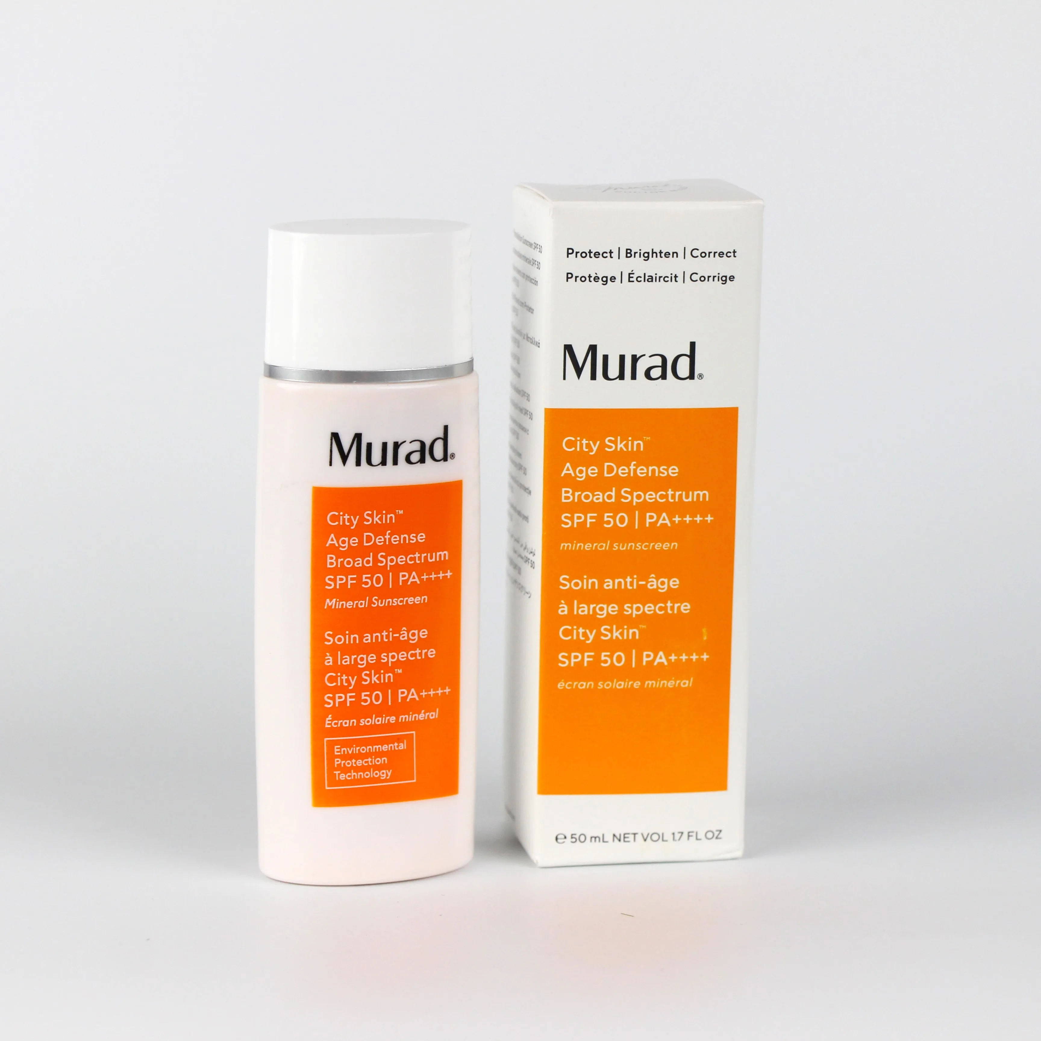 

Murad City Skin Broad Spectrum SPF 50-100% Mineral Sunscreen Blue Light Defense Environmental intensamente isolation from light