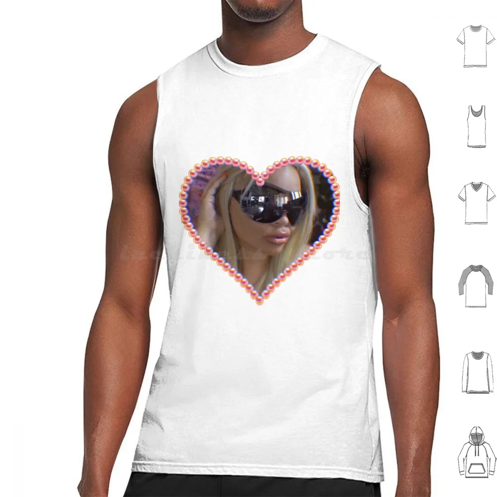 Trisha Paytas Tank Tops Vest Sleeveless Trisha Paytas Trish Heart Mcbling Pink Coquette Early 2000s Aesthetic Tumblr