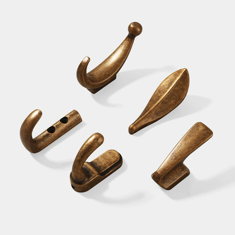 AOBT High-End Vintage-Style Antique Bronze Single Hook for Clothes And Hats American-Style Coat Hook for Hallway