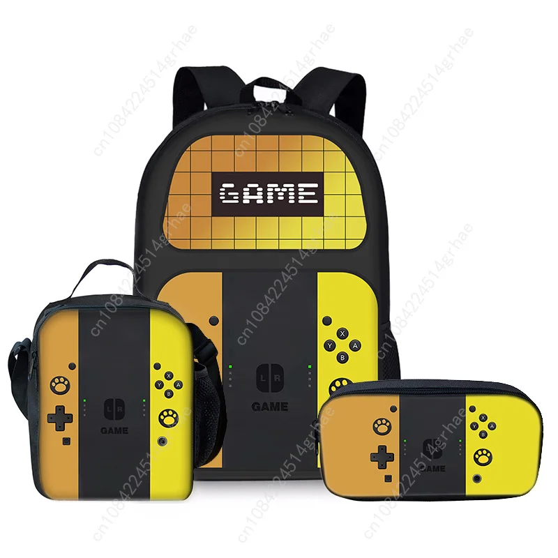 Game Console Design Three Piece Set Backpacks For Boy And Girls Best Gifts 2D Flat Cartoon School Backpack For Children